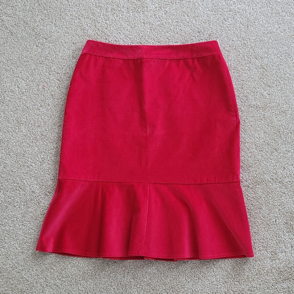 Velvet dark magenta color skirt